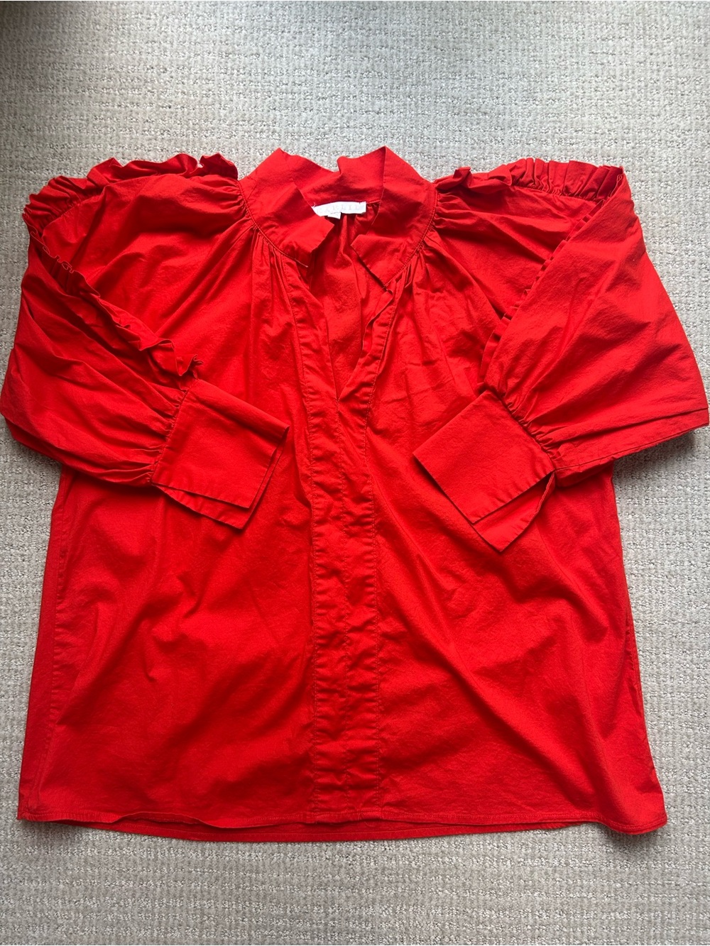 Karlie Bright Red Casual Button-Down Shirt
